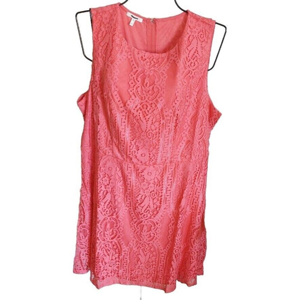 Maurices Coral Sleeveless Lined Lace Dress Plus Sz 24  Slight Flare New